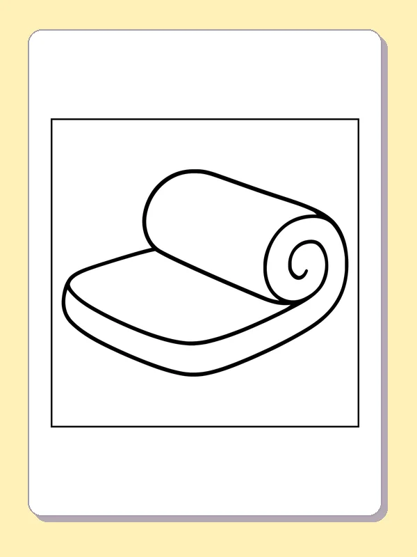 Rolled camping sleeping bag with an open curved end