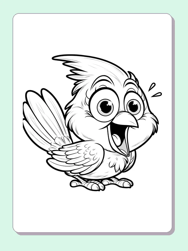 Calling crested bird with one wing and tail raised