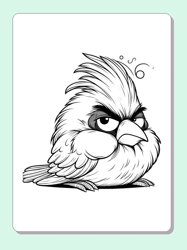 Low-sitting bird beneath long swept feather crest