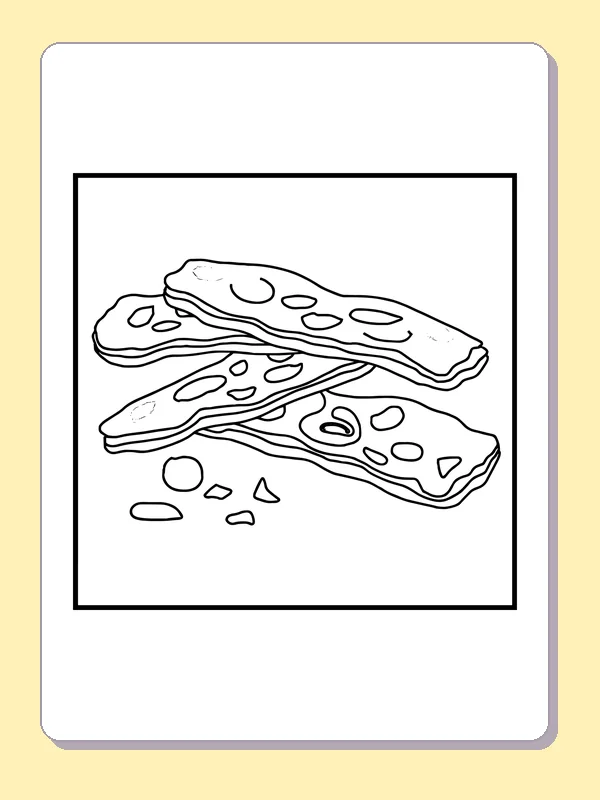 Three long biscotti-like pastries with small topping pieces and crumbs