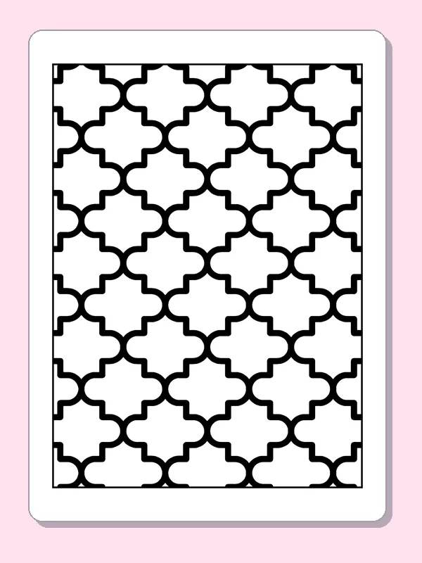 Black-and-white printable bold interlocking cross tile pattern