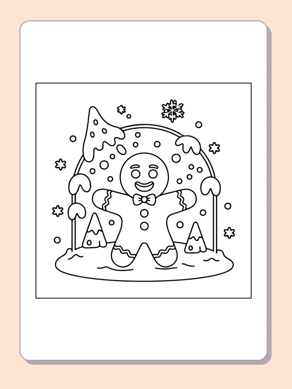 Table Color Kids Gingerbread Carrying a Wrapped Gift coloring page | ColoringKids.net