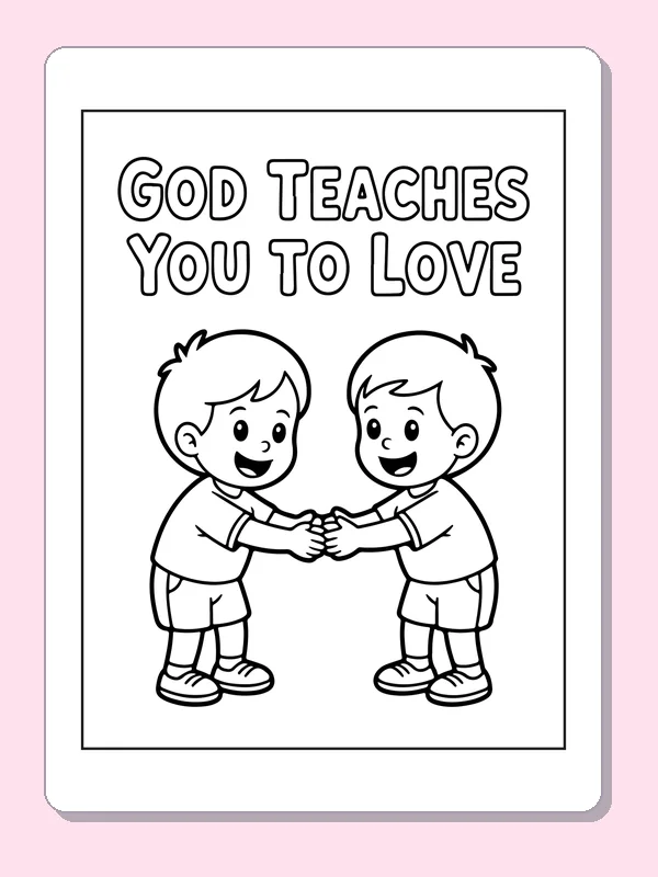 Black and white printable two friends shaking hands coloring sheet