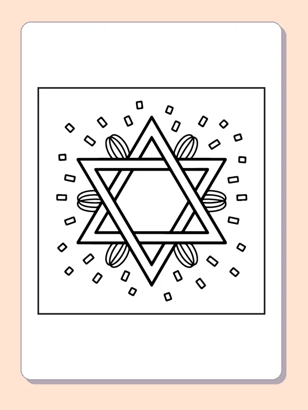 Bold Star of David with many short radiating rectangular marks