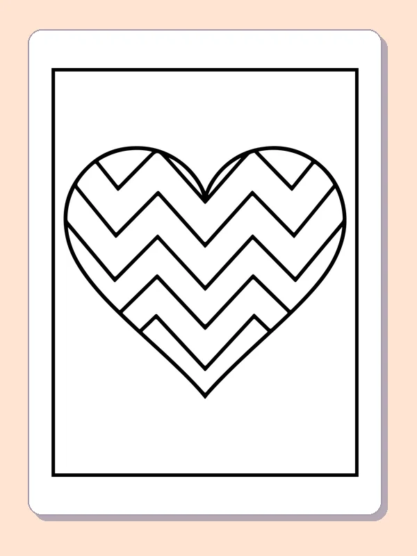 Heart filled with V-shaped chevron bands