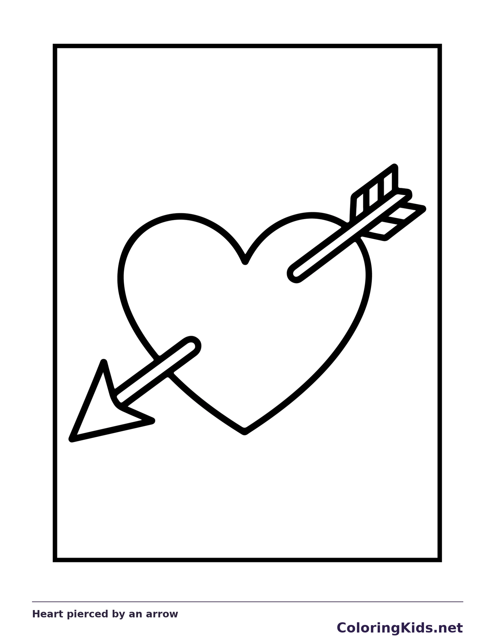 Heart crossed diagonally by an arrow