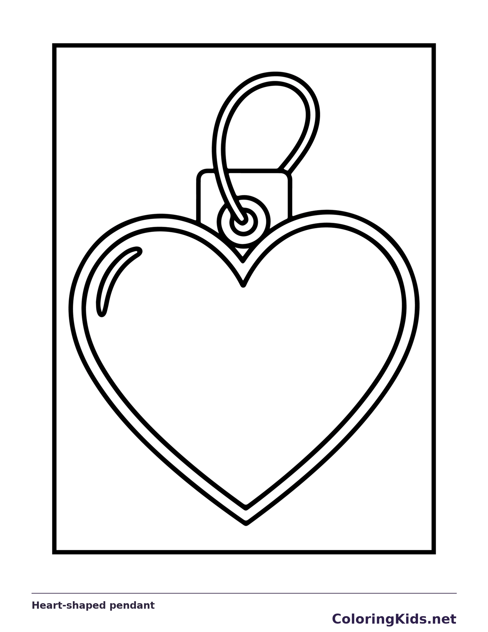 Heart-shaped pendant coloring page | ColoringKids.net