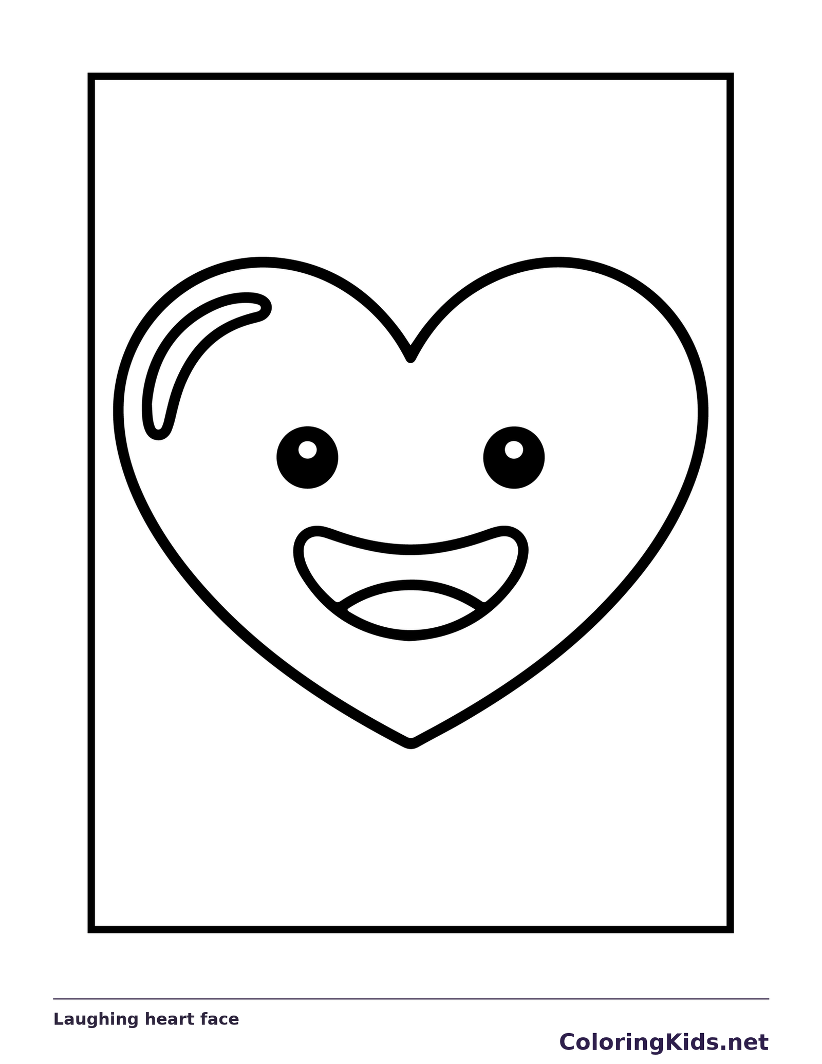 Laughing heart face with open mouth