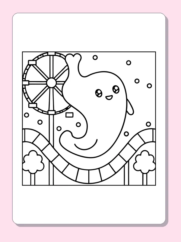 Stomach at an Amusement Park coloring page preview