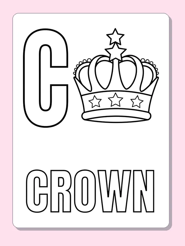 A star-topped royal crown sits next to C, with jewel shapes and large outlined CROWN letters beneath it