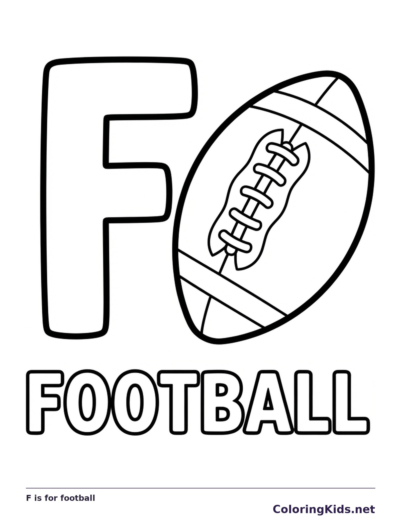 Uppercase F beside a football with laces and the word FOOTBALL