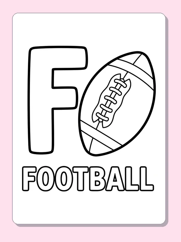 Uppercase F beside a football with laces and the word FOOTBALL
