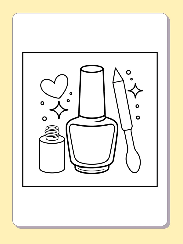 Large nail-polish bottle beside a small open bottle and applicator