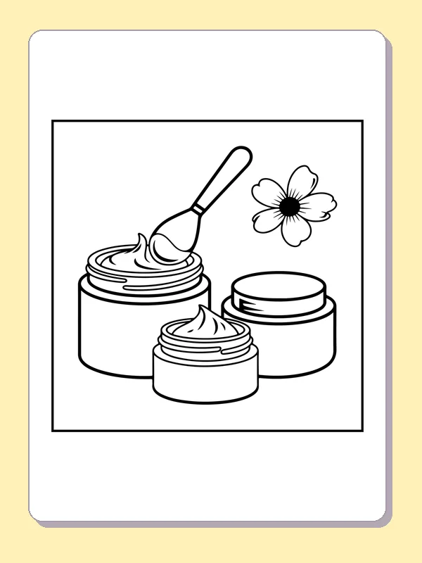 Cosmetic cream jars with whipped swirls and a small spatula