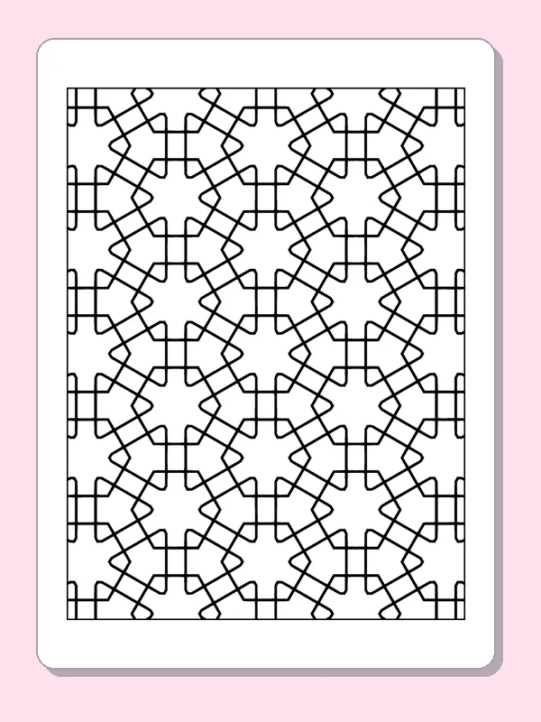 Black and white printable woven angled line pattern coloring sheet