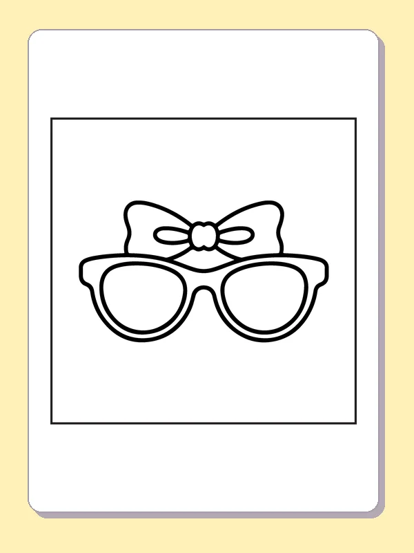 Pair of glasses with one large bow above the frames
