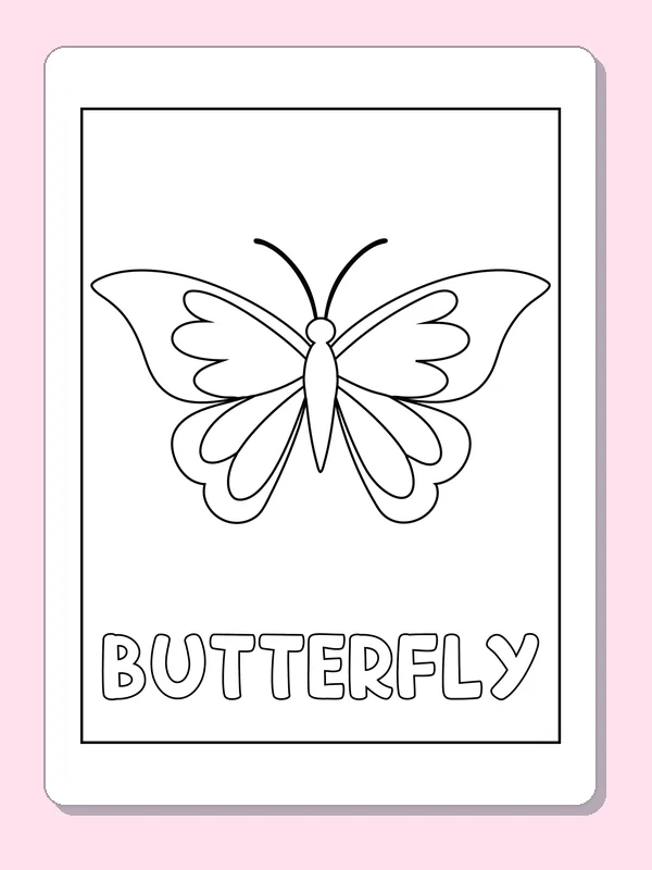 Butterfly First Word Page coloring page | ColoringKids.net