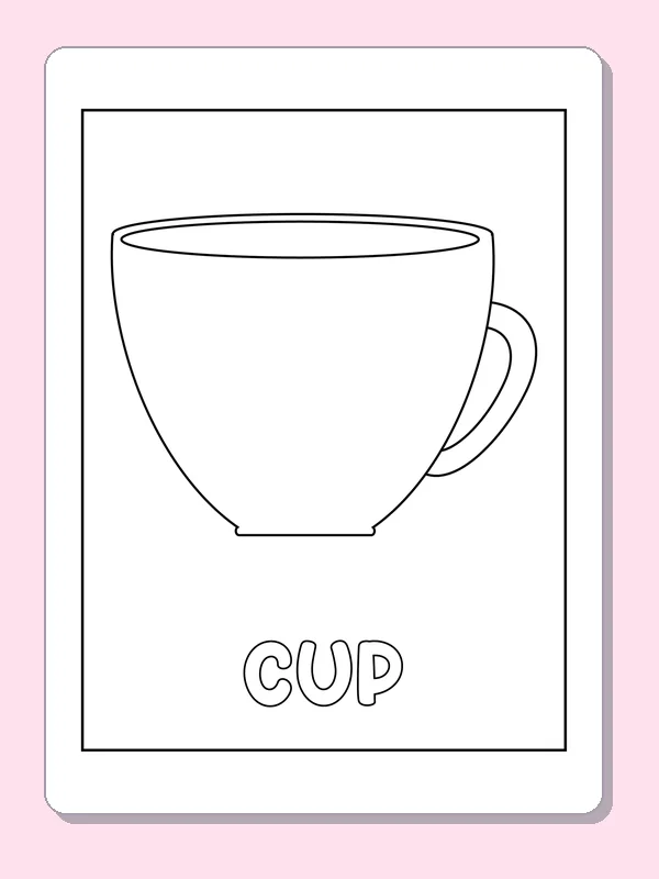 Cup First Word Page coloring page | ColoringKids.net