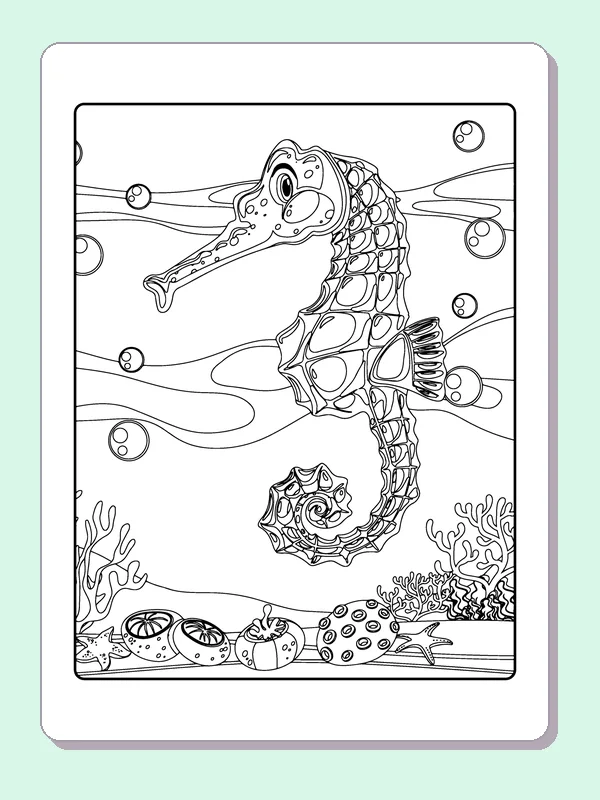 Ornate seahorse covered in irregular plate-like body sections
