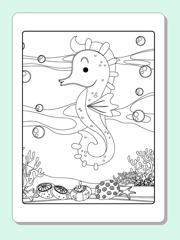 Spotted seahorse with rounded back spines and curled tail