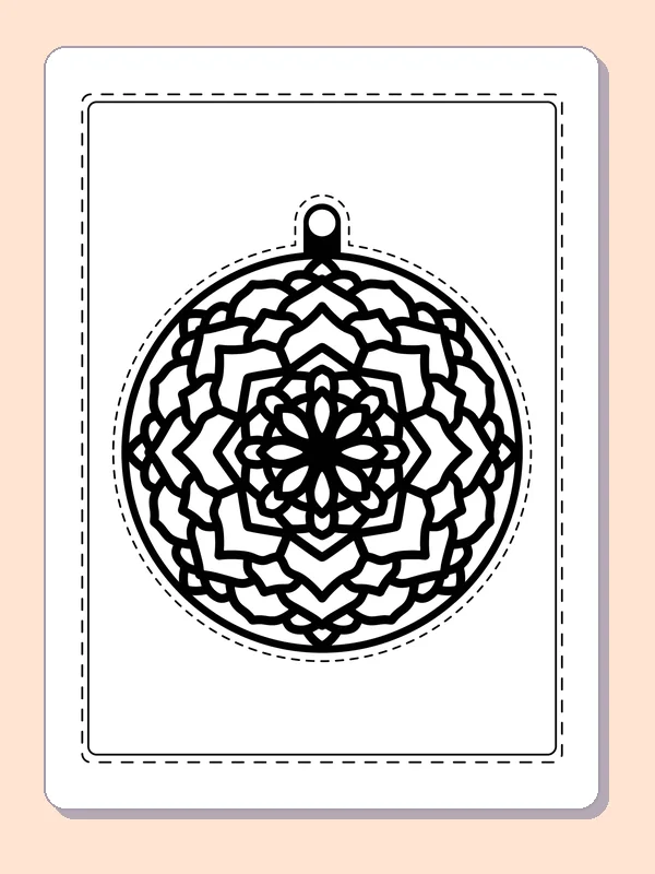 Hanging ornament with many layered diamond points and tight inner petals