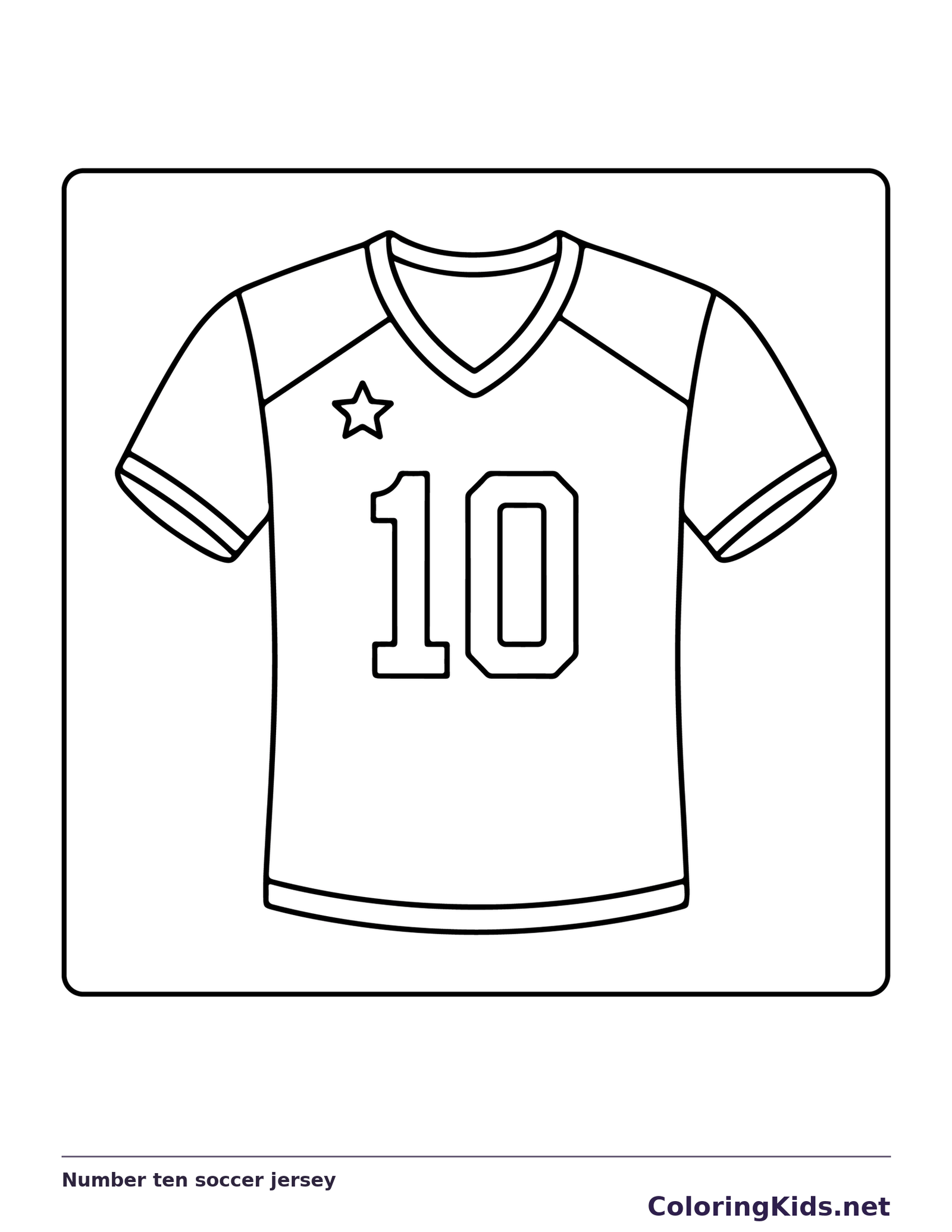 Number ten soccer jersey with star
