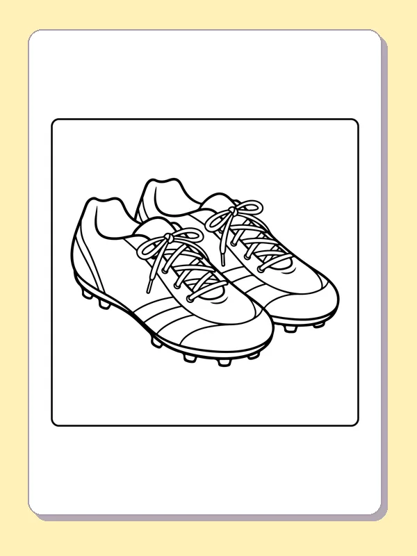 Pair of laced soccer cleats with studs