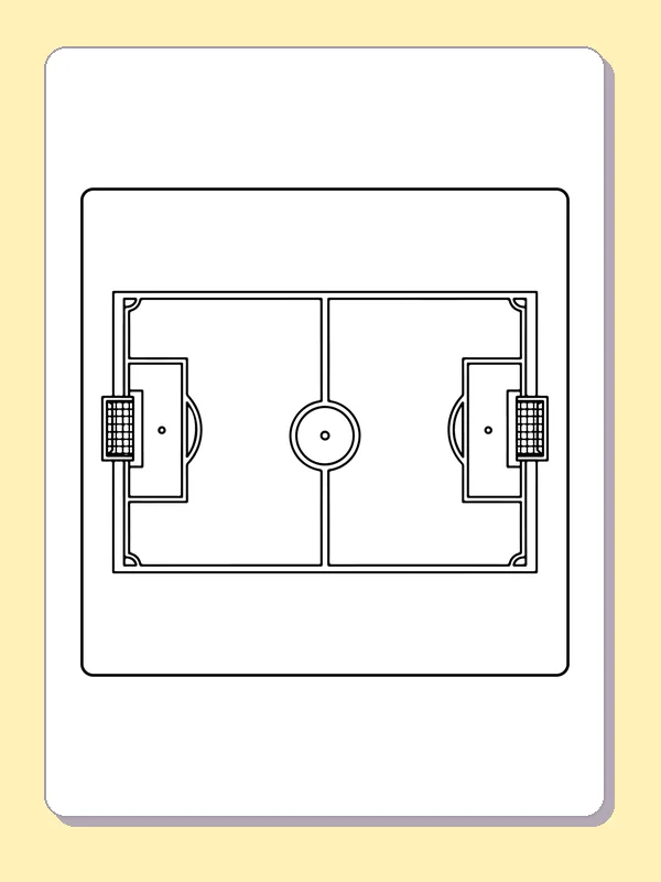 Simple overhead soccer pitch with two goals