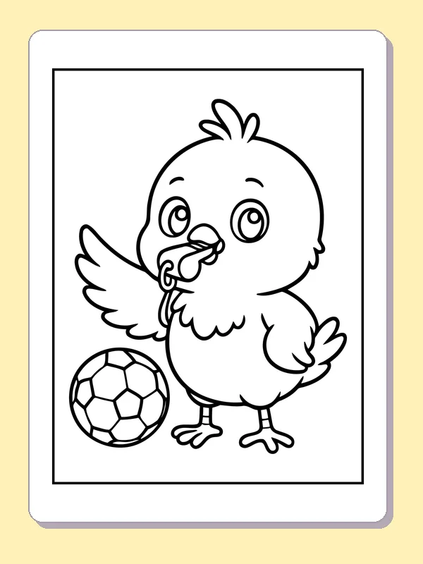 Black and white printable soccer chick coloring sheet