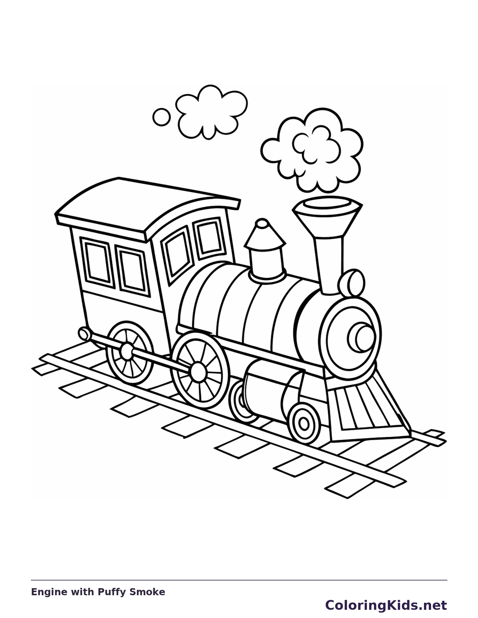 Engine with Puffy Smoke coloring page | ColoringKids.net