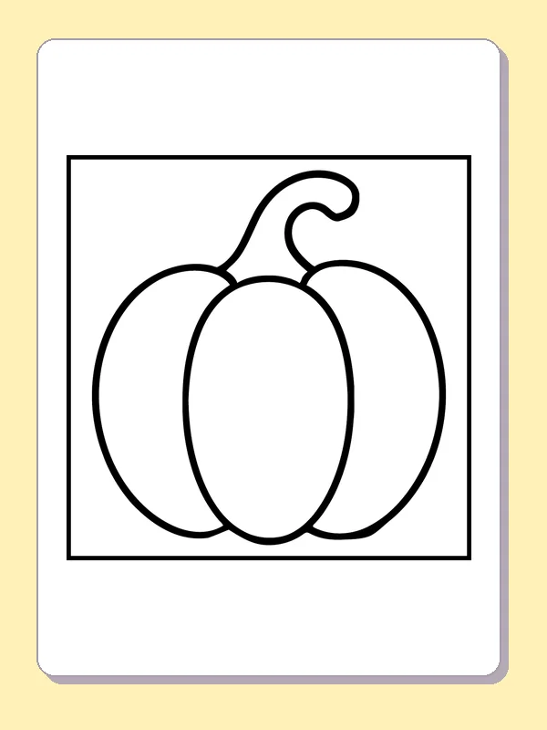 Single Three-Lobed Bell Pepper coloring page: black and white line art to print or color online