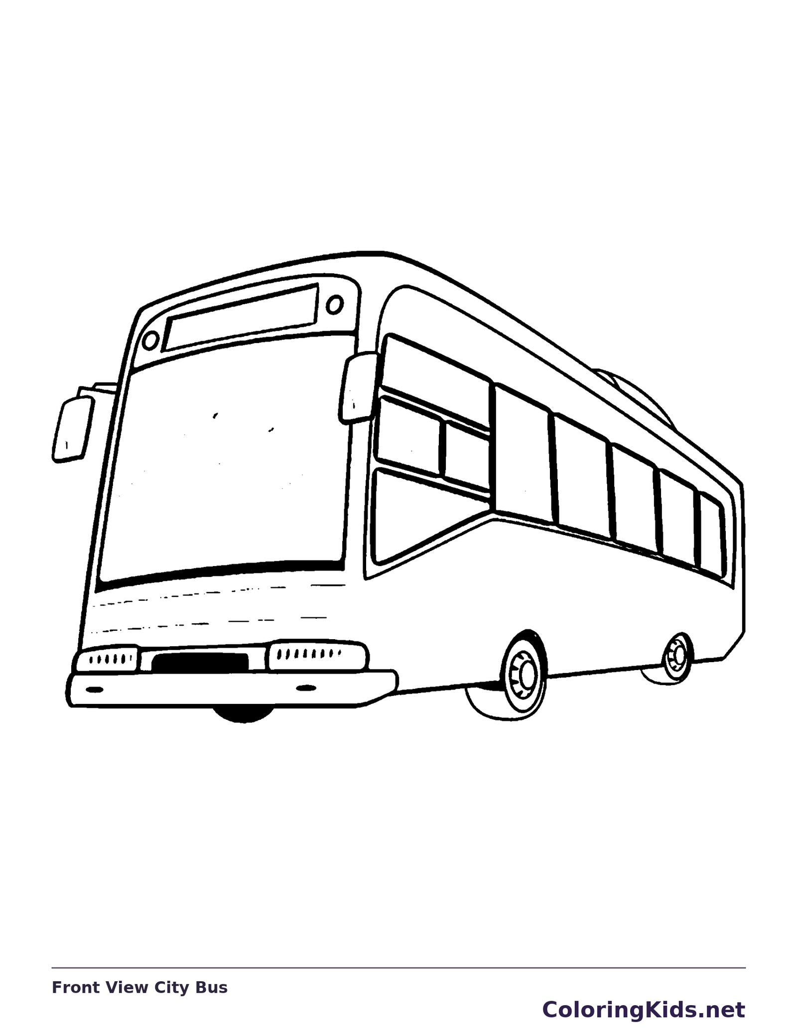 Front View City Bus coloring page | ColoringKids.net