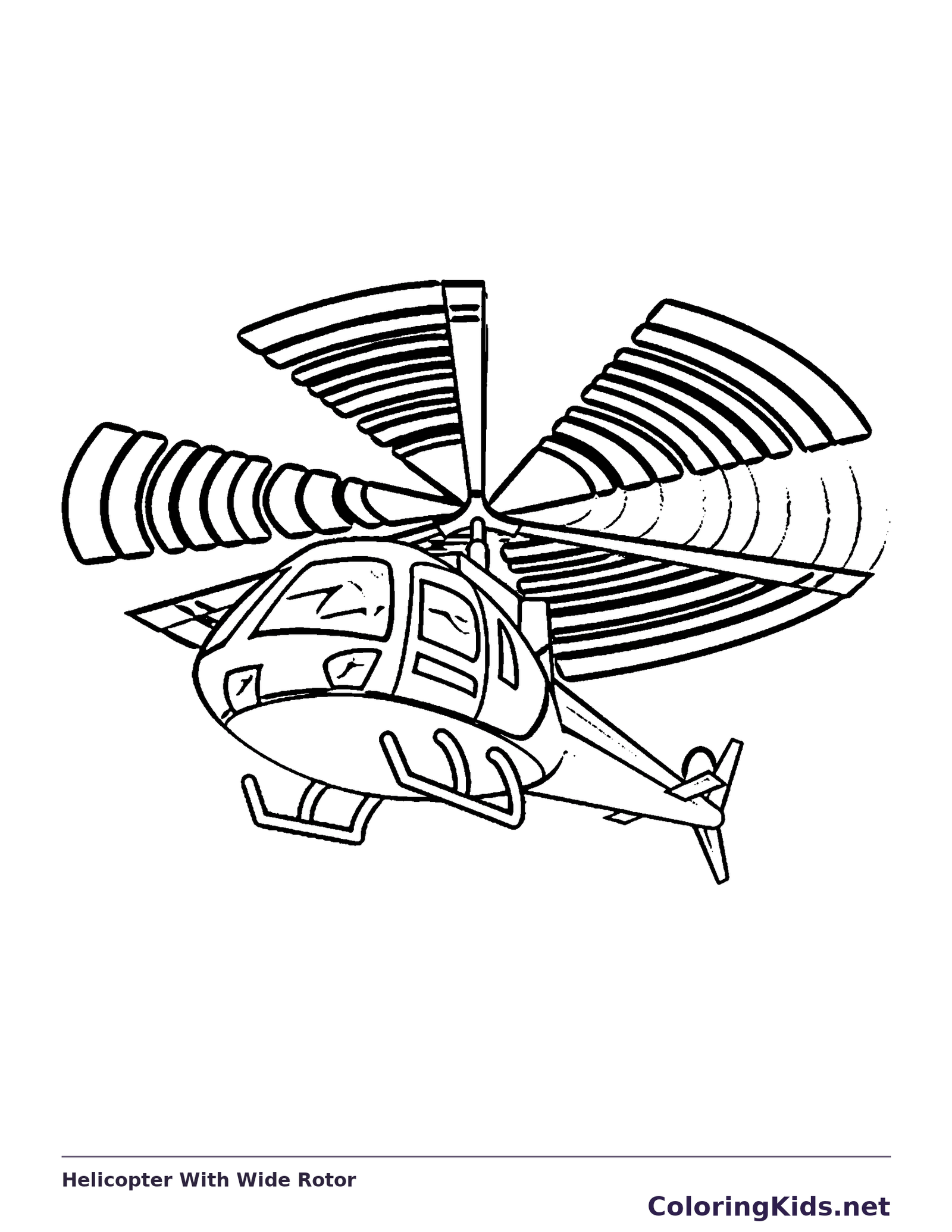 Helicopter With Wide Rotor coloring page | ColoringKids.net