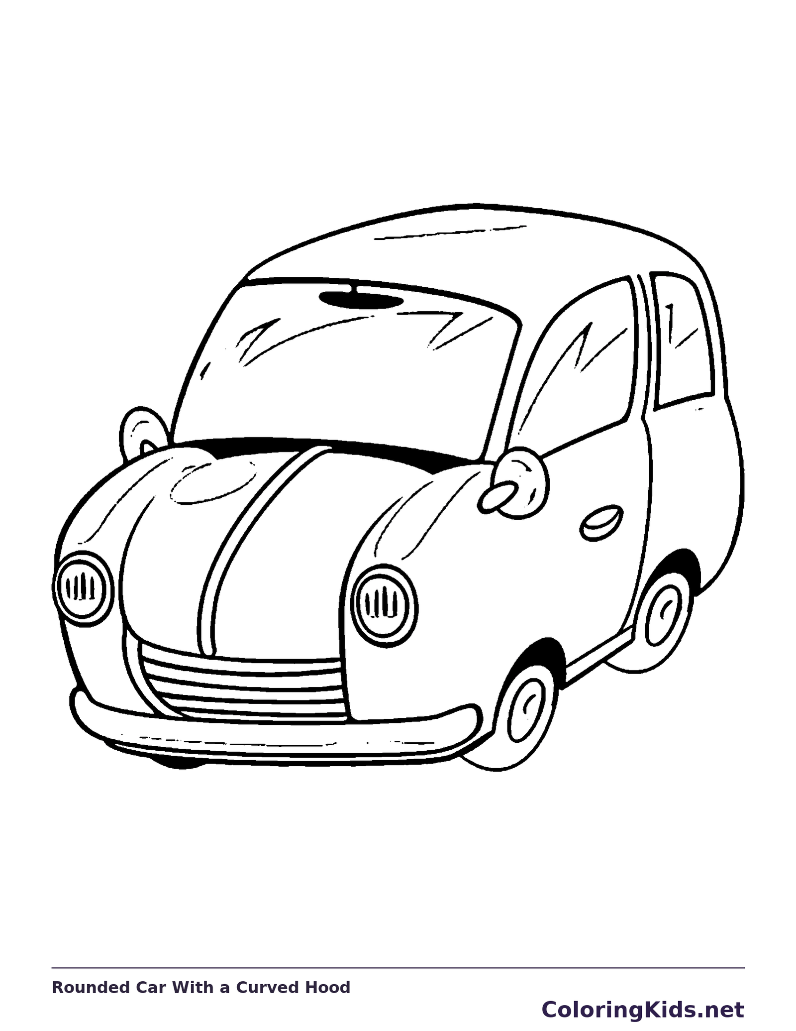 Rounded Car With a Curved Hood coloring page | ColoringKids.net